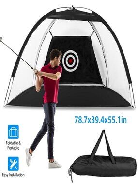 Golf Training Aids Practice Nets Driving Hitting Nets with Targt Cloth Carry Bag